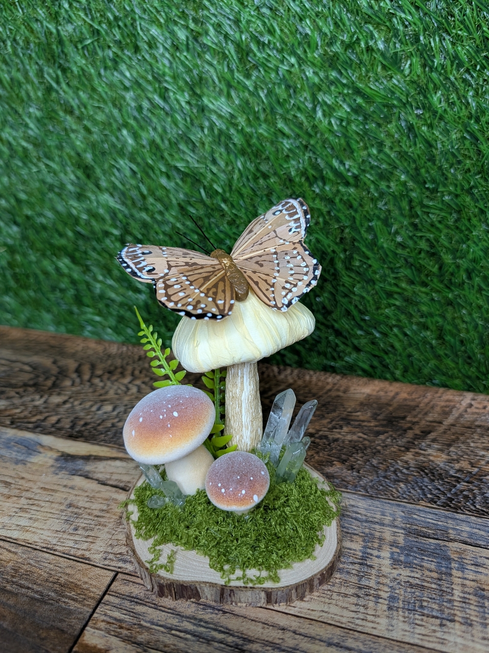 Brown Butterfly Mushroom Table Accent - Decorative Home Accent